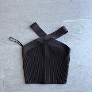 Babaton Chocolate Brown Crop Top